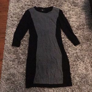 black and grey knee high dress